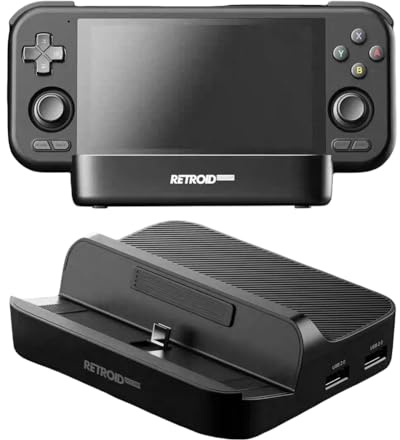 AZURAOKEY 7 In 1 Charging Dock for Retroids Pocket 5, HDMI-Compatible Dock Station Replacement 3*USB3.0 2*USB2.0 Mini Game Console Dock Accessories