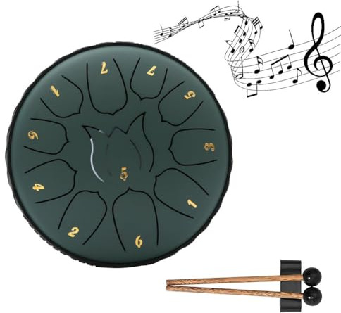 15.2 cm 11 Tone Steel Tongue Drum Hand Pan Drum Drumstick Instrument Entspannung Percussion Yoga Z6t5 Glucopon Musik Tamburin