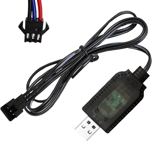 ENJOY-UNIQUE RC Charging Cable 7.4V, Battery Charger USB Cable Charging Cord with SM-3P Plug for LiPo Rechargeable Batteries Pack, for RC Toys Car Train Drone Boat Airplane Quadcopter