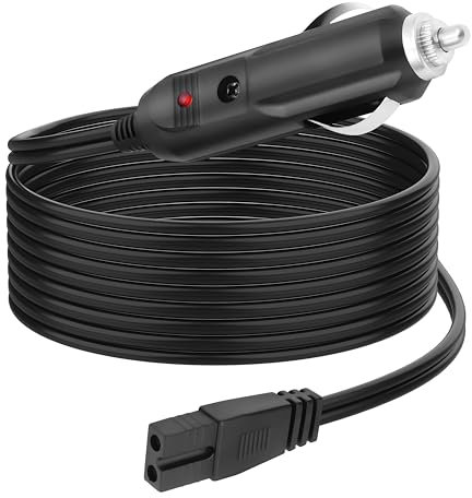 MEIRIYFA Car Refrigerator Power Cord, DC Power Cord Adaptercable 12V/24V for Car Refrigerator Auto Fridge Freezer Auto Vehicle Cooler Cool Box Power Adapter Extension Cable 2 Pin Lead Cable (2M)