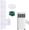 Kit de ventilación de ventana de aire acondicionado – Juego de sellado de aire acondicionado ajustable | Cubierta de manguera de escape con cordón | Barrera impermeable y resistente al viento adecuada