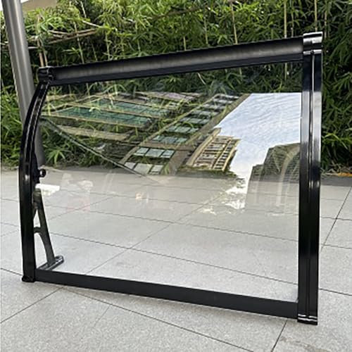Marquise De Porte Exterieur, Auvent De Fenêtres, Marquise En Polycarbonate Transparent Avec Évier De Guidage, Pour Garage, Balcon, FenêTre, Maison, Silencieux Contre Pluie Neige(W60xL80cm/23.6x31.5in)