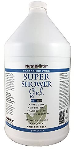 Nutribiotic - Super- Douche Gel Non-Savon Shampooing Avec GSE Parfum Gratuit - 1 Gallon