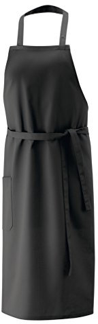 Latzschürze, Schürze 100x80 cm LxB in Schwarz LxB aus 35% Polyester, 65% Baumwolle und per Nackenband 3x verstellbar