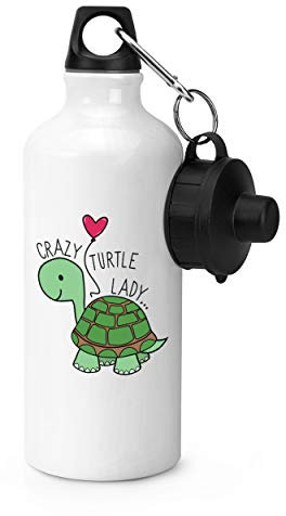 Bouteille de sport avec motif « Crazy Turtle Lady »