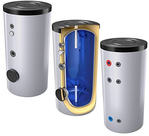 200 Liter emaillierter Warmwasserspeicher/Trinkwasserspeicher, Energieeffiziensklasse B, ohne Wärmetauscher, inkl. Isolierung, Magnesiumanoden und Thermometer