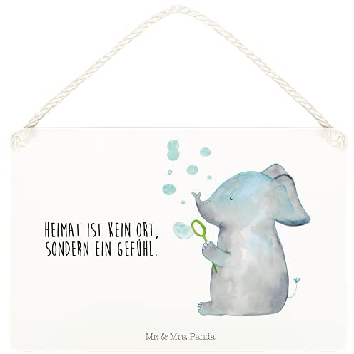 Mr. & Mrs. Panda Schild Elefant Seifenblasen DIN A5 - Geschenk, Liebe, Lustige Sprüche, holzbild, Heimat, Wandbild Holz, Liebesbeweis, Elefanten, Liebesspruch, Türschild, Holzschild, wandtafel