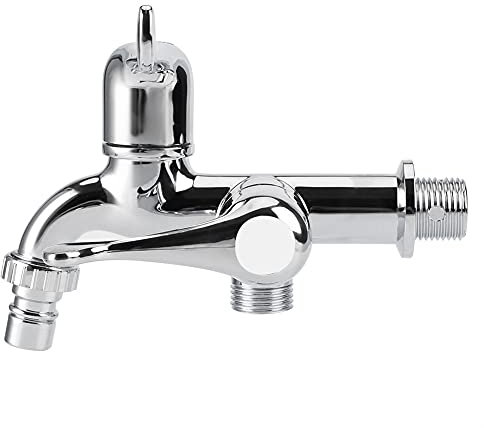 GLOGLOW Grifo de Agua Grifo Lavadora Grifo Fregadero Grifo de Agua del Lavabo del Grifo con el canalón Doble(01)