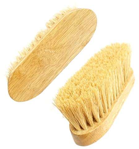 Wurzelbürste für Pferd Esel Ziegen mit Holzrücken und Langen Borsten besonders stabil und robust (2X Holz)