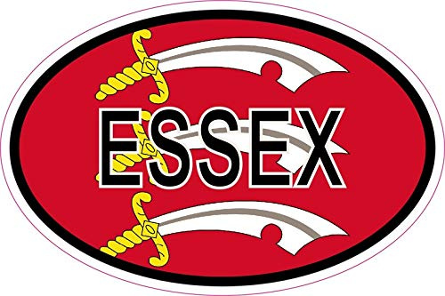 Akachafactory Sticker oval flag vinyl country code uk county essex