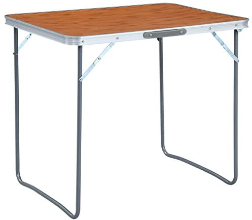 vidaXL Campingtisch Klappbar mit Metallrahmen Klapptisch Koffertisch Tisch Campingmöbel Falttisch Partytisch Picknicktisch 80x60cm