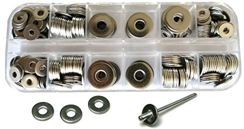 Persberg 300pcs Back_up Rivets Washers Assortment kit, Multiple Stainless Steel Sizes Washers for Using by Rivets 1/8 5/32 3/16, for Rivets Size M3,M4,M5, (120-28)