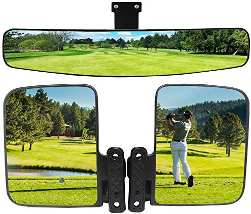 WLOOD Golfwagen-Seitenspiegel und Mittelspiegel (Golfwagen-Spiegel)