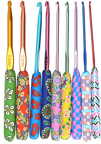 9-teiliges Häkelnadelset Ausgefallene Markierungen Griff Super schöne Stricknadeln Werkzeuge Ergonomische Griffe Nadeln DIY Bastelzubehör für Frauen