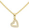 My Gold Herzkette Echtes Gelbgold 375 Gold (9 Karat) Zirkonia Herzform 15mm x 8mm Halskette 45cm Doreen Set Y-04694-G601