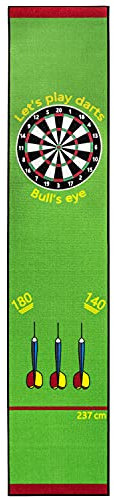 Kingpower Dartteppich mit Abwurflinie, Dart Zubehör mit Motiv, Dartmatte mit Oche, pflegeleichter Teppich rutschfest, Auswahl:Design 16-290 x 60 cm