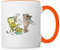 Spreadshirt Janosch Tiger und Freunde Machen Musik Tasse Zweifarbig, One size, Weiß/Orange
