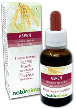 Aspen oder Zitterpappel (Populus tremula) Emotionale Blumen oder Bach-Blüten Naturalma - Tropfen 30 ml - Alkoholfreier Flüssigextrakt - Blütenessenzen - Vegan