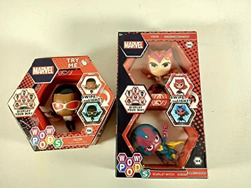 WOW! PODS Avengers Collection - Falcon | Superhero Light-Up Bobble-Head Figure | Official Marvel Collectable Toys & Gifts