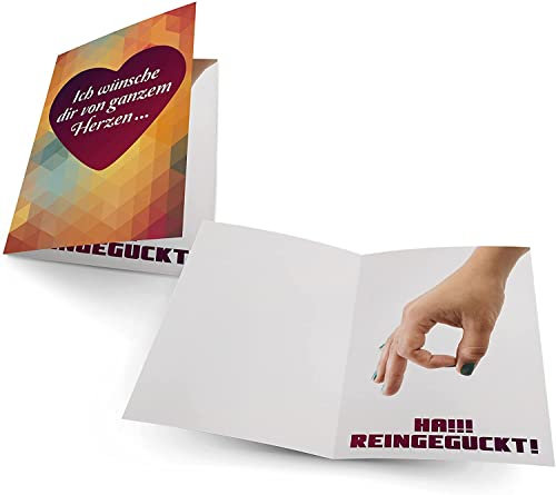 Lustige Weihnachtskarte Reingeguckt von Faules Einhorn - Grußkarte inkl. Umschlag - ideal für Geldgeschenk - hochwertiges 300g Naturpapier, bunt