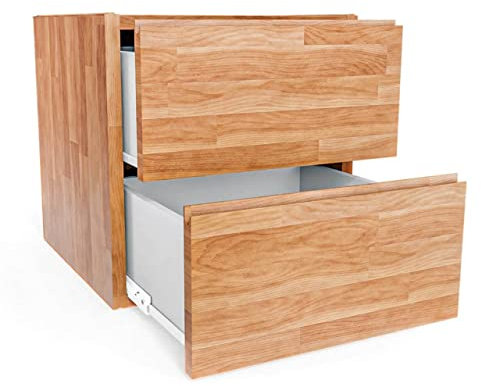 ben+camilla.com Square Massivholz Regalwürfel + Doppel-Schublade | Kernbuche 37,6 x 37,6 x 32 cm | Grundmodul inkl. Zubehör für individuelles Flexibles Würfelregal | Regalsystem mit Erweiterungen