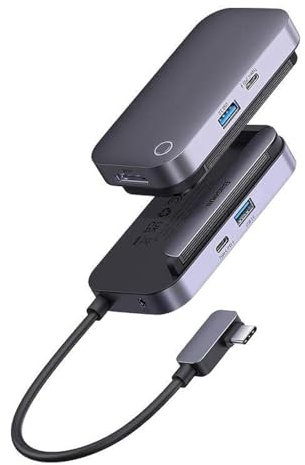 Baseus HUB for Smartphones and Tablets PadJoy 4-in-1 (USB 3.0, HDMI 2.0 4K 30Hz, Type-C female 100W, 3.5 mm Jack Socket) with Type-C output, Gray (WKWJ000013)