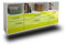 Lqliving Kommode Sideboard Bellevue, Korpus in Weiss matt, Front im Hochglanz-Design Grün (180x77x35cm), inkl. Metall Griffen, Wandmontage, Made in Germany