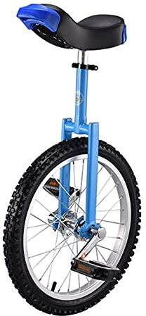 WAHHWF Einrad 16/18/20 Zoll Einräder für Erwachsene/Kinder, Einrad Balance-Übungs-Spaßfahrrad Fitness-Scooter Zirkus, Verstellbarer Sitz, Lasten 150kg (Color : Blue, Size : 18 inch)