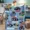 Kuscheldecke Monster Truck, Blau LKW Decke Kinder, Weich Flanell Wagenmuster Kuscheldecke, Warm Plüsch Fleece Fahrzeug Auto Wohndecke für Teenager Jungs Geburtstagsgeschenke Sofa Couch Deko, 130x152cm