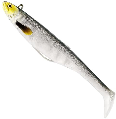 Westin Magic Minnow Jig 42g 14cm - 1 Jigkopf + 2 Gummifische, Farbe:Headlight
