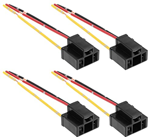 4 Stück Scheinwerfer-Kabelstecker Ersatz Kompatibel mit H4 HB472 472 Birnen 3-polig Lampen-Kabelbaum Stecker Buchse