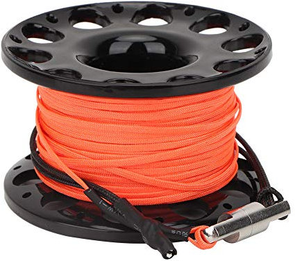 KIMISS 30m 4 Farben, Tauchen Fingerspule Tauchwurstrolle, Finger Plastic Scuba Diving Reel, Scuba Underwater Diver Underwater Accessory (Blau) (schwarzes Rad)