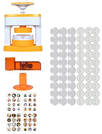 F Fityle DIY Pin Badge Button Maker Button Maker Machine Raccords 55mm Creative Pièce maîtresse Broche Pin Making Machine Badge Die Moule pour Miroir Enfants, avec 48 Ensemble