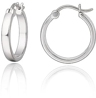 Limerencia Titan Creolen Ohrringe für Damen Herren, G23 Medizinische Hypoallergen Gesundheitsstecker Hoop Ohrringe für empfindliche Ohren Mode Damenschmuck (No Gem 20mm, Sliver)