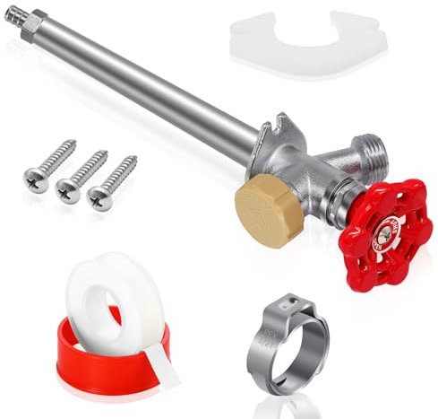 Boltigen Robinet d'eau d'extérieur anti-gel de 30,5 cm, robinet en laiton sans plomb, anti-siphon anti-gel, connecteur Pex de 1,27 cm x tuyau de 1,9 cm