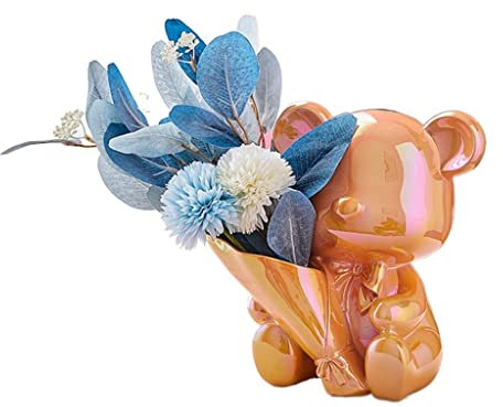 Nordic Wohnkultur Bär Figuren Vase Kawaii Zimmer Dekoration Desktop Bär Statue Kreative Blumentopf Cachepot für Blumen Geschenk