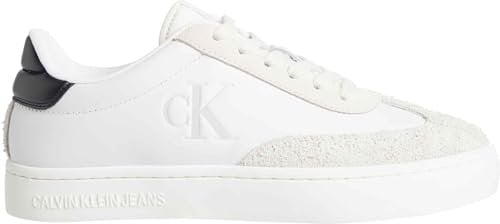 Calvin Klein Baskets Cupsole Femme Classic Low en Cuir, Blanc (Bright White/Black), 40