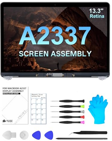Pantalla de repuesto de 13.3 pulgadas para MacBook Air A2337 M1 año 2020 (modelo: EMC 3598 MGN93 MGNA3 MGND3 MGNE3 MGN63 MGN73) conjunto de pantalla LCD completa (oro rosa)