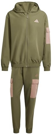 adidas Uomo SPORTSWEAR WOVEN CARGO TRACKSUIT, Olive Strata, XXL