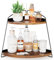 Puricon 2 Etagen Eck Organizer küchenregal Arbeitsplatte Organizer, Aufbewahrungsregal Etagere Badezimmer Kosmetik Organizer Halter Gewürzregal Eckregal für Badezimmer, Küche -1Braun