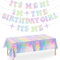 Its Me Hi Im The Birthday Girl Its Me Banner, Glitter Iridescent Popular Birthday Party Decorations Banner With Table Cloth, Its A Girl Garland for Party Decorations