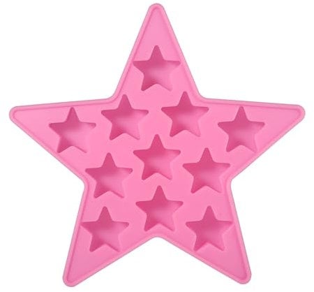 Fünf-Sterne-förmige Silikon-Eiswürfelformer, Lebensmittelqualität Material, einfach zu bedienen für Essbaren Eisstern, für Party, Bar (PINK)