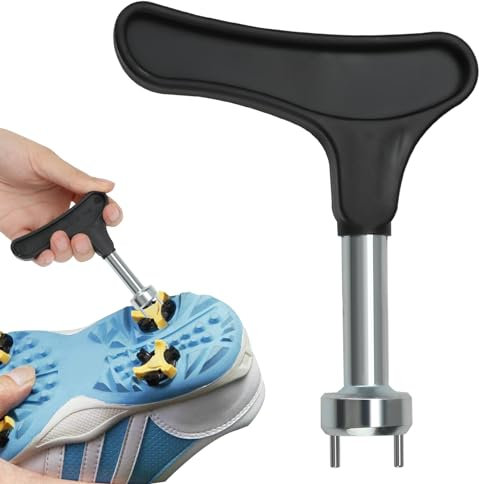 Kasoud Golf Spike Wrenches, Spikes Wrench, Golf Shoe Spikes Wrench Tool, Universal Replace Adjustment Wrench Tool (Black, 9*7.5cm / 3.54*2.95in)