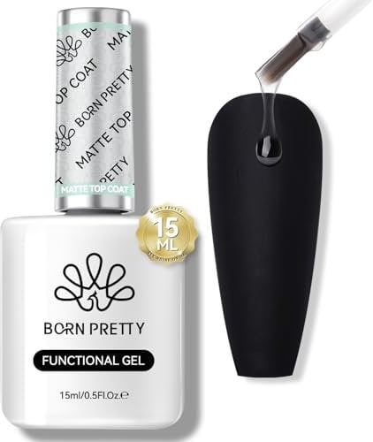 Born Pretty Matte Top Coat Gel U V 15ML - Matte Finish U V Nagellack No Wipe Top Coat Überlack für Lang Anhaltende Gel-Nagelkunst DIY
