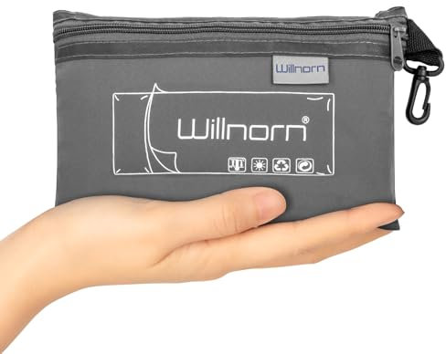 WILLNORN Hüttenschlafsack, Schlafsack kleines packmaß nur 280 g aus neuartiger Satin wie Seide, Ultra leicht, Klein und Dünn Seidenschlafsack, Ideal für Backpacking, Hostels und Berghütten