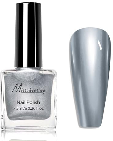 Magic Mirror Gel Nail Art Polish - Quick Drying Mirror Effect - Silver Metallic Finish - No UV Needed