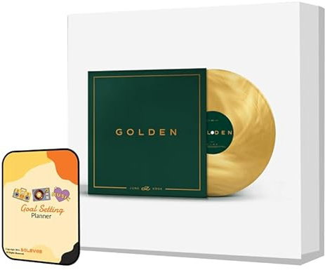 Jung Kook (BTS) Album - GOLDEN LP ver.+Pre Order Benefits+BolsVos Exclusive K-POP Giveaways Package