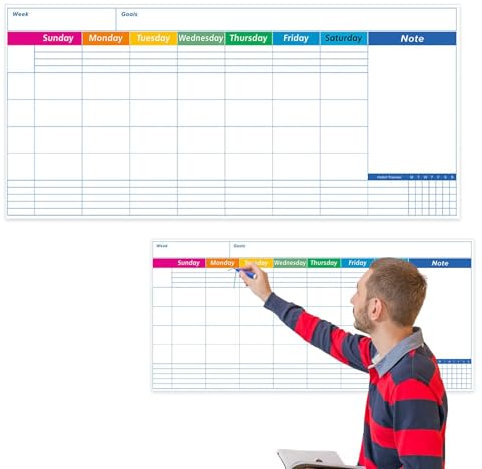 Whiteboard Calendar, Dry Erase Wall Planner, Monthly Schedule Organizer