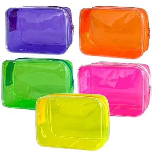 TotePrint Transparente PVC-Kulturbeutel in 1 leuchtenden Farben, große Kapazität (DE-D1126-Y1)