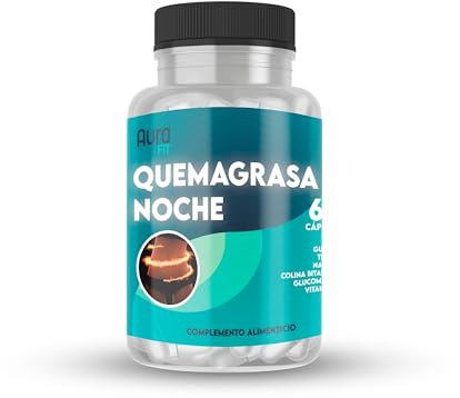 Aura Fit – Quemagrasa Noche | Potente Quemagrasas Nocturno | Adelgazante Natural | Guaraná, Té Rojo, Naranja Amarga, Colina Bitartrato, Glucomanano, Vitamina B6 | 60 Cápsulas